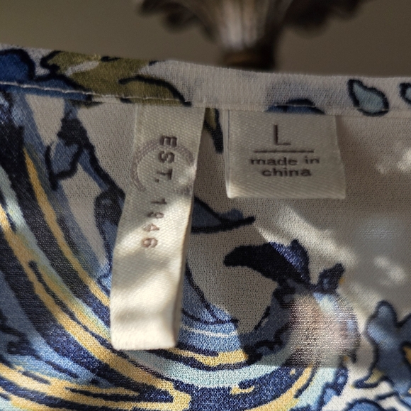 Blue and Yellow Floral Kimono - Picture 3 of 4